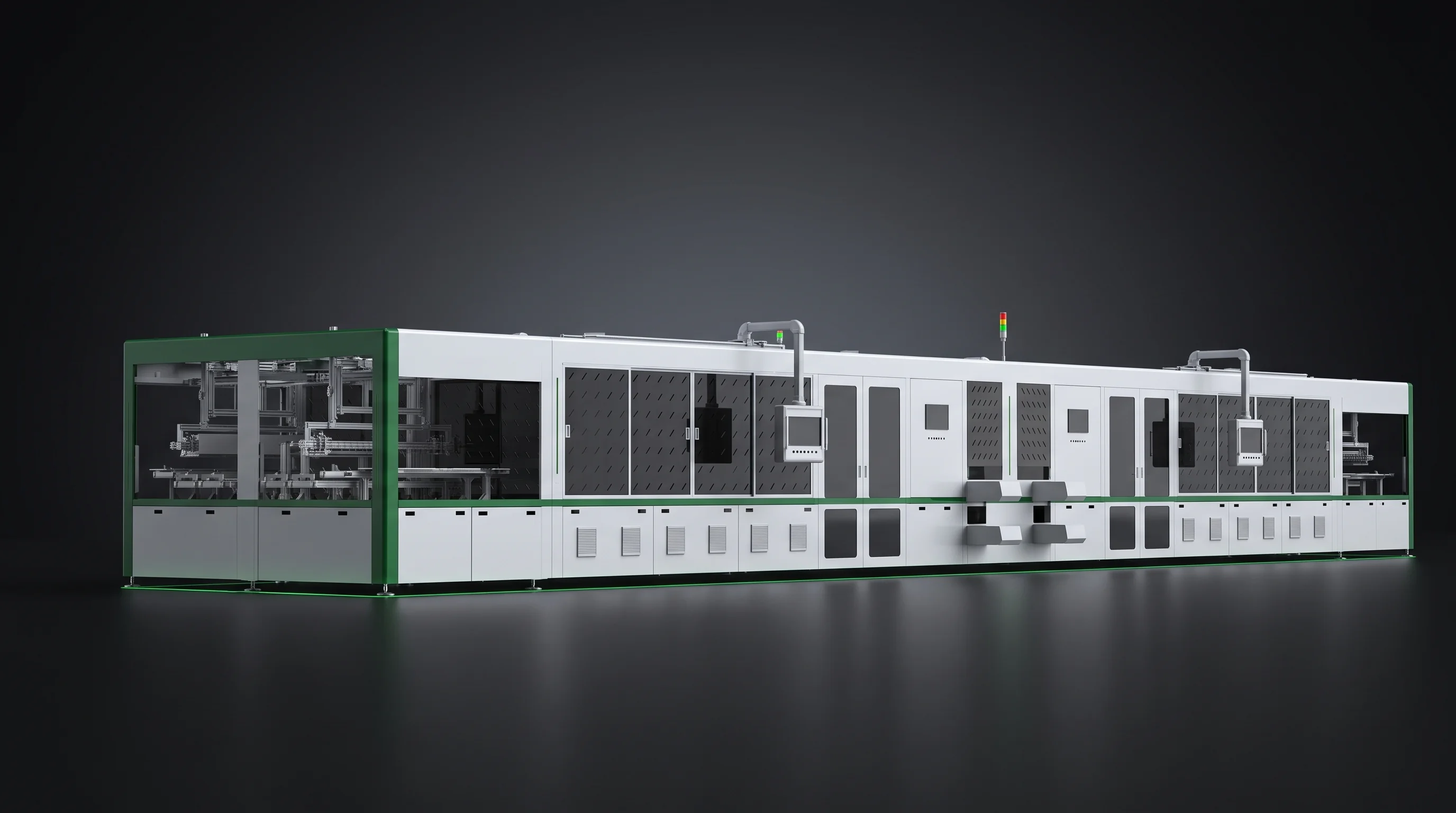 SML-I150 scribing and stringing combination machine in build on the assembly floor