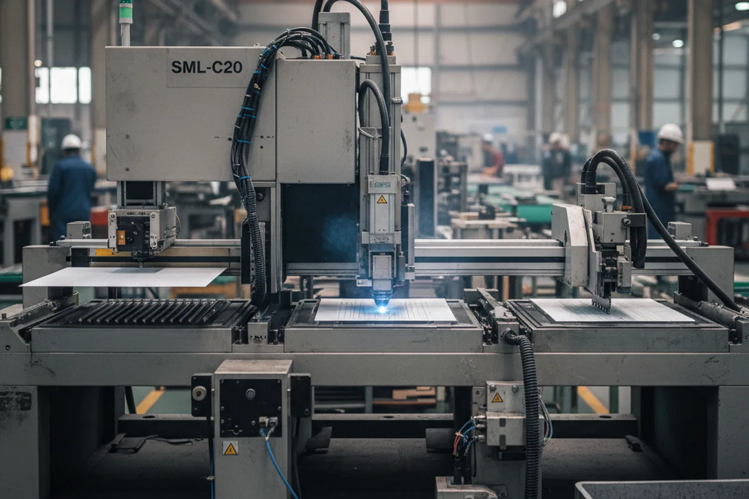 SML-C20 running: Bernoulli loading, laser scribing and automatic wafer splitting in sequence